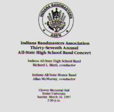 1997 Indiana Bandmasters Association: All-State High School Band and All-State Honor Band - hacer clic aqu