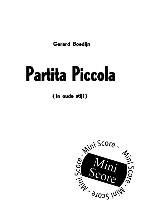 Partita piccola (In Oude Stijl) - hacer clic aqu