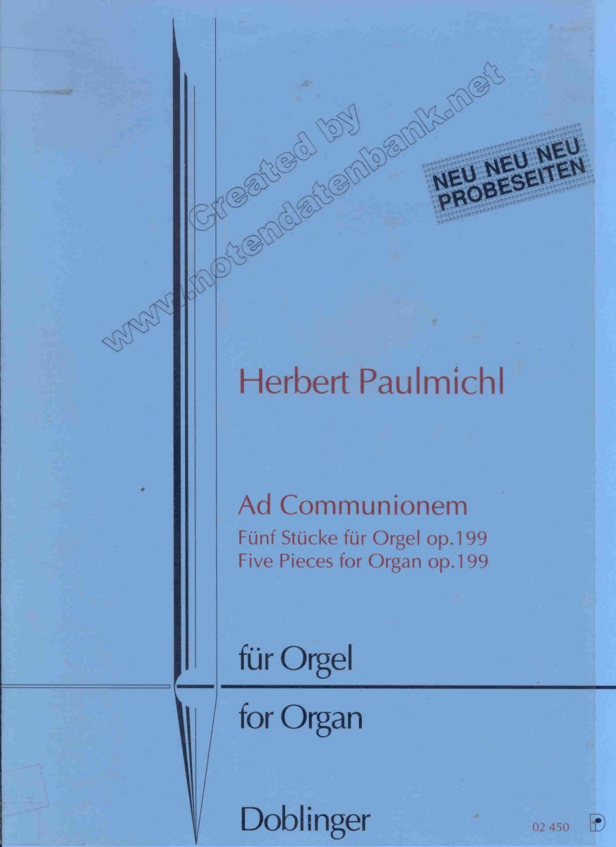 Ad Communionem - 5 Stücke für Orgel - hacer clic aquí Ad Communionem - 5 Stücke für Orgel - hacer clic aquí