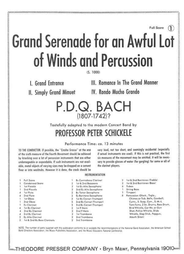 Grand Serenade for An Awful Lot Of Winds and Percussion - hacer clic aqu