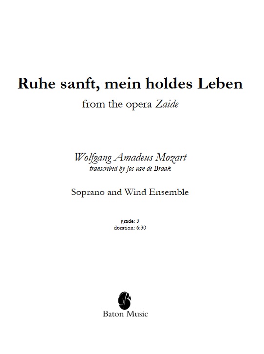 Ruhe sanft, mein holdes Leben (aus der Oper 'Das Serail') - hacer clic aqu