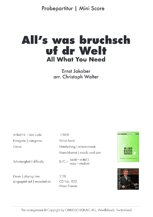 All's was bruchsch uf dr Welt (All What you Need) - hacer clic aqu