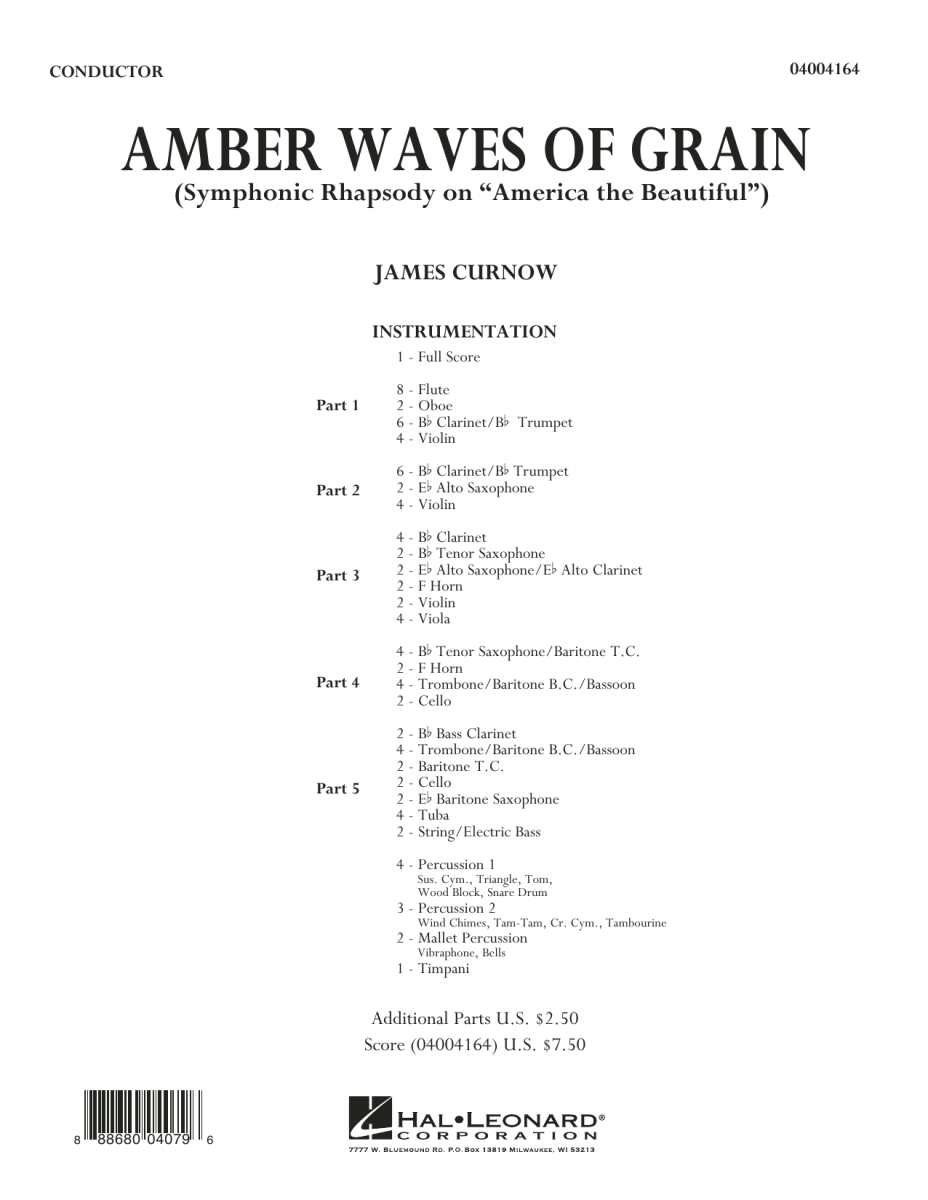 Amber Waves of Grain (Symphonic Rhapsody on "America the Beautiful") - hacer clic aqu