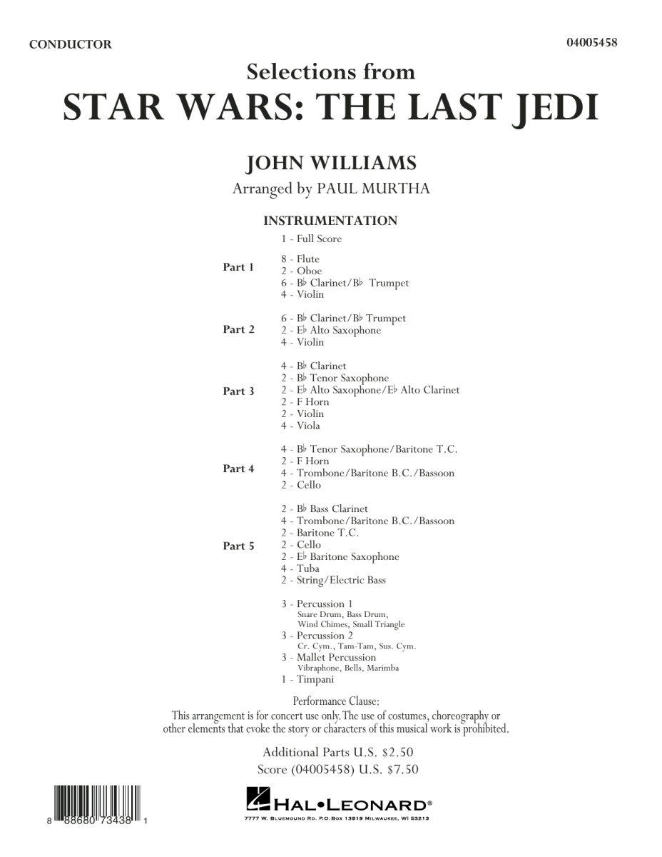 Selections from Star Wars: The Last Jedi - hacer clic aqu