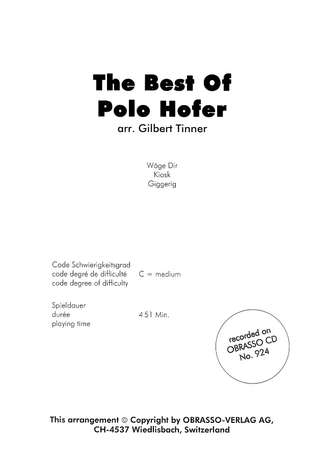 Best of  Polo Hofer, The - hacer clic aqu