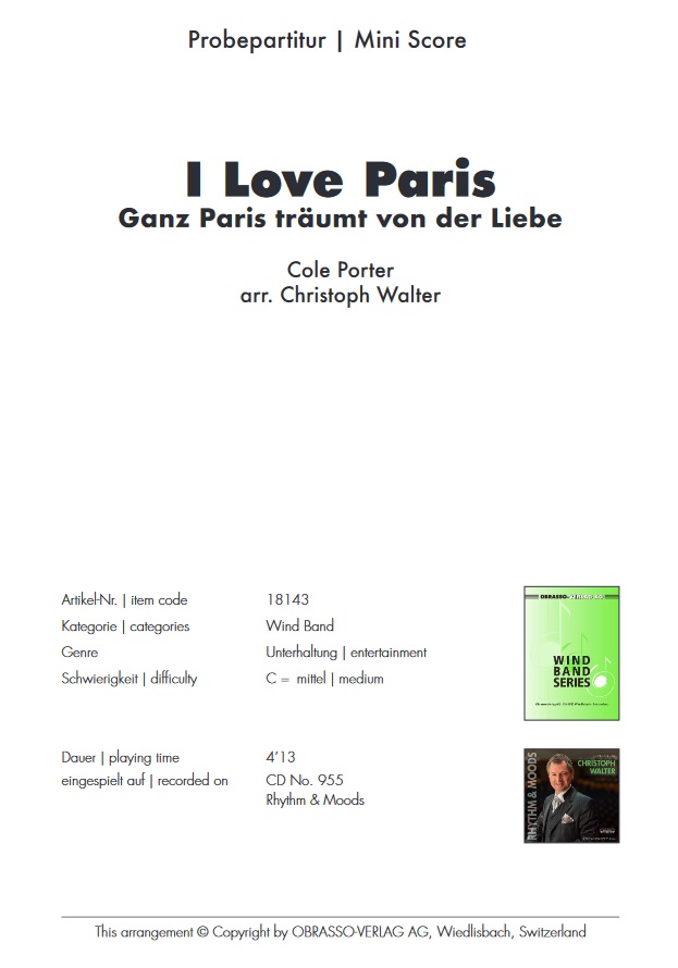 I Love Paris (Ganz Paris trumt von der Liebe) - hacer clic aqu