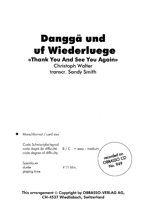 Dangg� und uf Wiederluege (Thank You and See You Again) - hacer clic aqu�