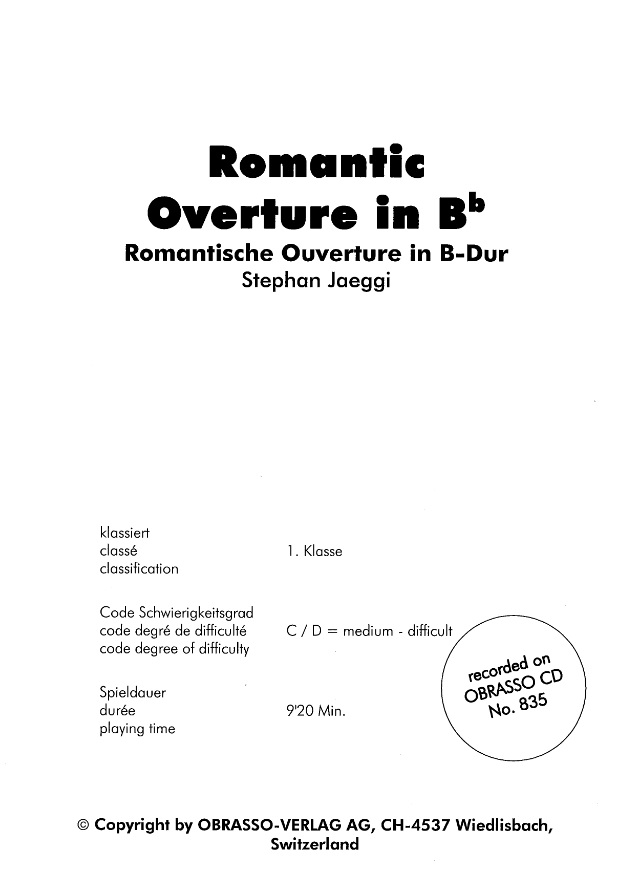 Romantische Ouverture in B-Dur (Romantic Overture in Bb) - hacer clic aqu