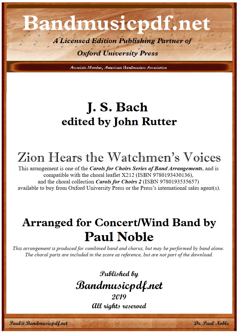 Zion Hears the Watchmen's Voices (Zion hrt die Wchter singen) - hacer clic aqu