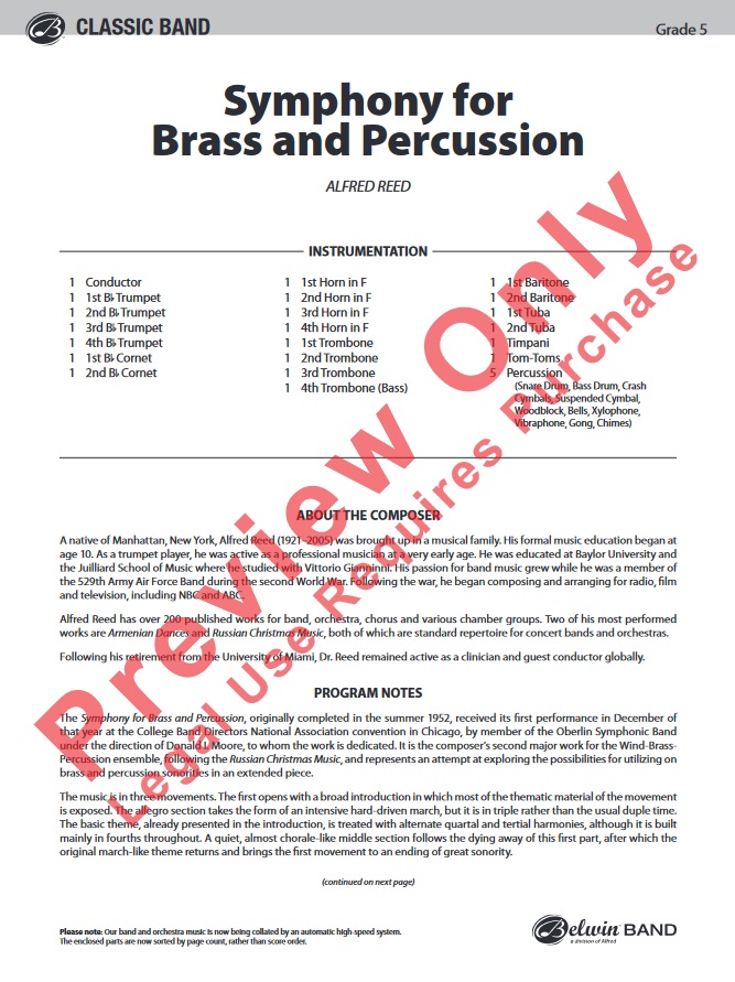 Symphony for Brass and Percussion - hacer clic aqu