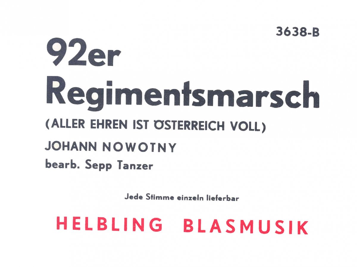 92er Regimentsmarsch (Aller Ehren ist �sterreich voll) - hacer clic aqu�